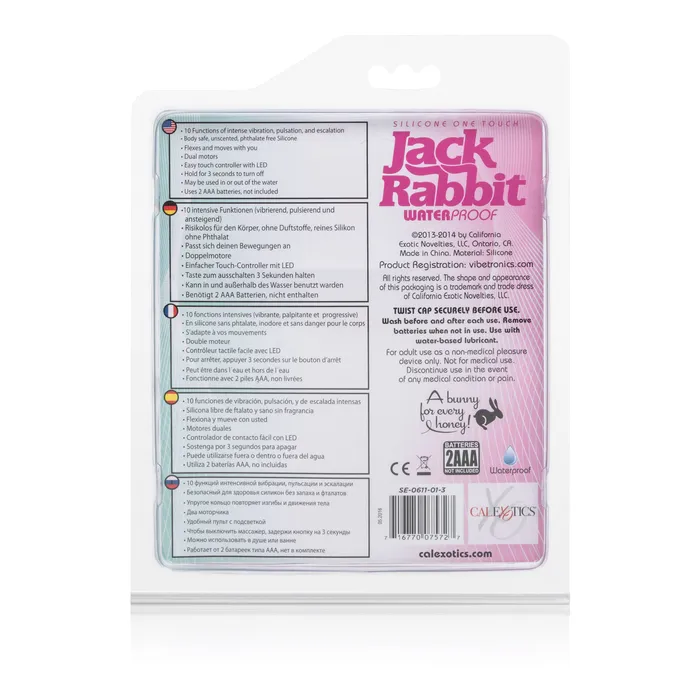 California Exotic Vibrators Silicone Jack Rabbit One Touch Pink