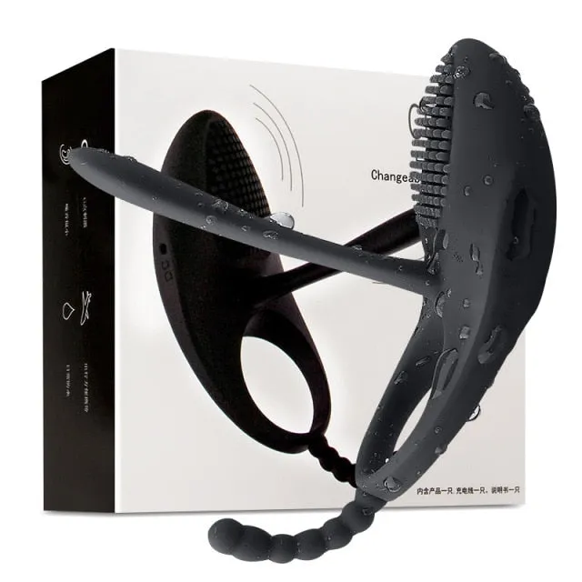 Male Sex Toys Javaughn69ways Rechargeable Silicone Cock Rings Enhancer Clit Anal Stimulation