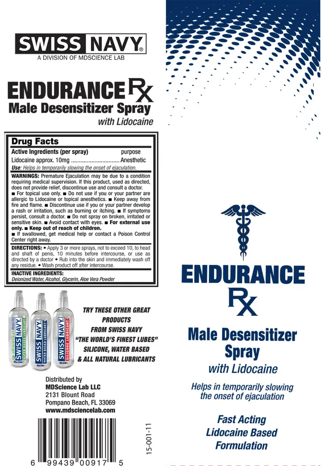 Swiss Navy Endurance RX Spray 15ml Swiss Navy Vibrators