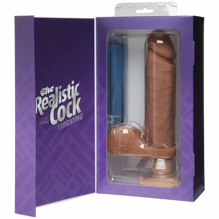Doc Johnson Novelties Dildos The Realistic Cock Ultraskyn Vibrating 8in Brown
