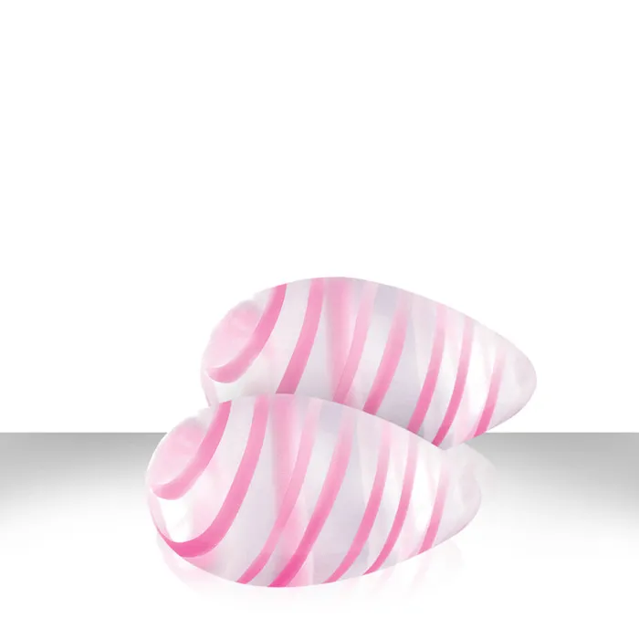 NS Novelties Female Sex Toys Crystal Kegel Eggs Clear With Pink Stripes