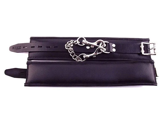 ROUGE GARMENTS Restraints Padded Leather Ankle Cuffs Black